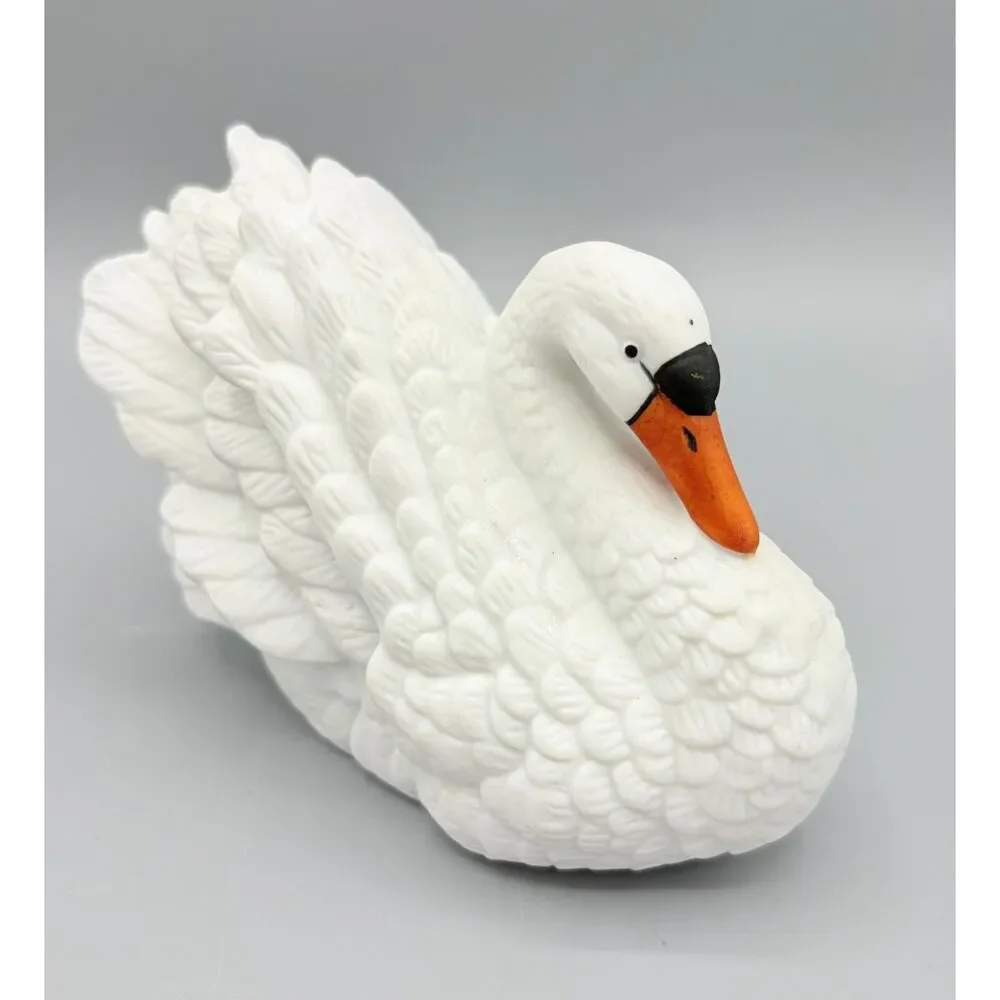 Royal Heritage hand-painted porcelain/bisque swan
